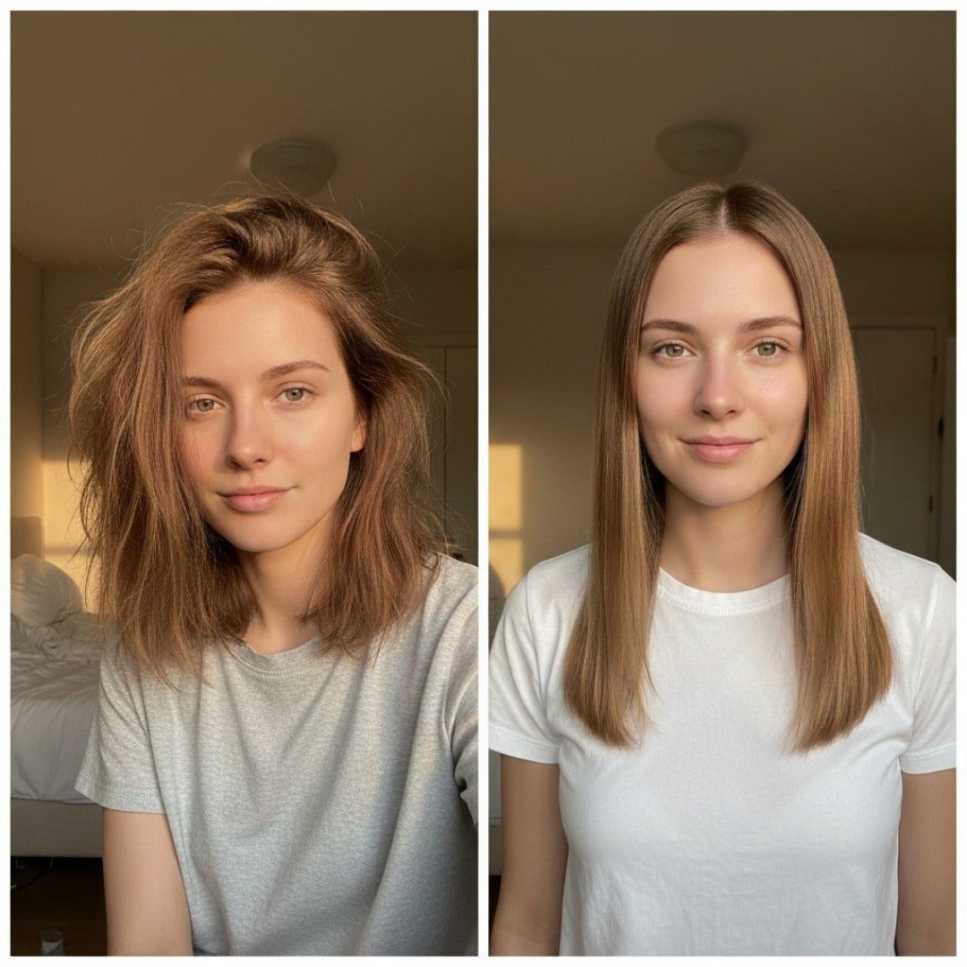 Transforma tu cabello rebelde en liso, sin frizz y con brillo desde casa en minutos - Pack Bloomeh