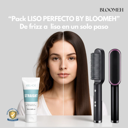 Transforma tu cabello rebelde en liso, sin frizz y con brillo desde casa en minutos - Pack Bloomeh